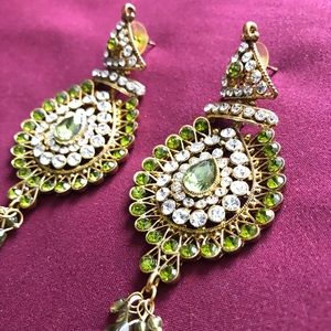 Pakistani Indian traditional earrings green